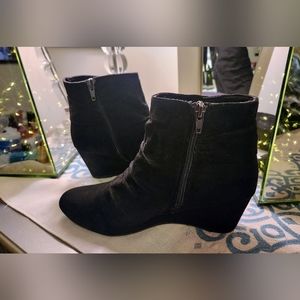 CP Company Black Wedge Heel Ankle Booties-8M